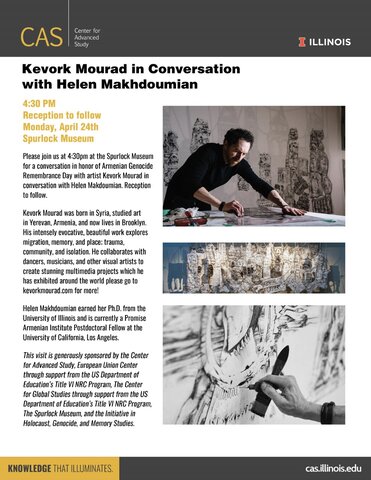 Poster for Event with Kevork Mourad at 430 PM April 24, 2023 at the Spurlock Museum.